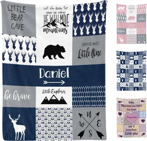 Vista 11 de Dr.TOUGH Manta personalizada con nombres, mantas personalizadas para adultos y niños, manta personalizada, regalos para Navidad y cumpleaños Color-01