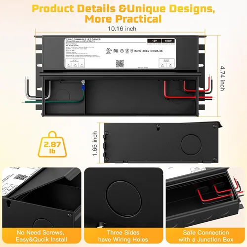 Vista 2 de Regulable LED Driver 150W 12V,ELV/MLV Triac Dimmable LED Fuente