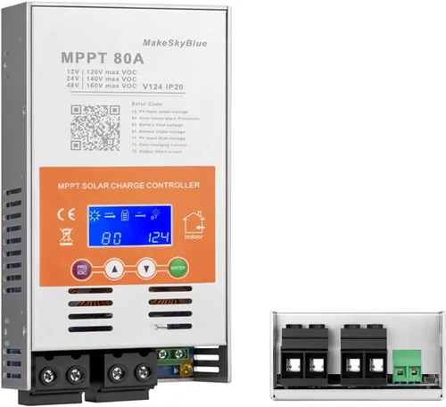 Vista 9 de 60A Controlador de carga solar MPPT V124 – Actualizado, detección automática de 12V/24V/48V, compatible con baterías de plomo-ácido y litio, entrada