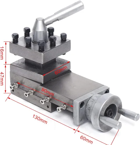 Vista 7 de Soporte para herramientas de torno para piezas de torno, Piezas de torno de hierro fundido, Torno de metal Cruz Slide & Tool Holder, Piezas de torno