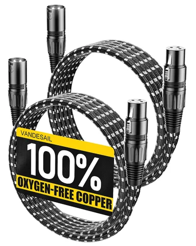 Vista 22 de Cable corto XLR, cable de micrófono de 1 pie, paquete de 2 unidades, toda la longitud de 6 pulgadas a 100 pies, cable de micrófono equilibrado