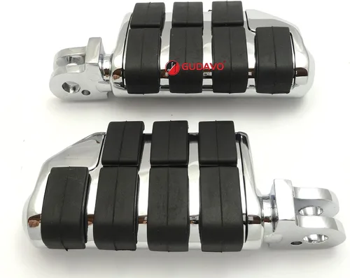 Vista 25 de Motocicleta cromo aluminio pie clavijas delantero pedal conductor clavijas con soportes para HONDA VF750 MAGNA 1996-2004 (G3I negro)