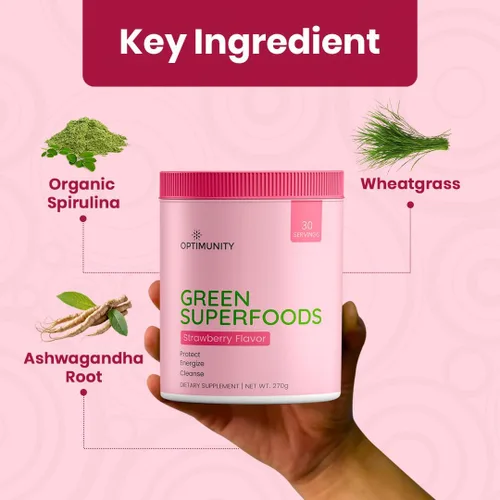Vista 2 de Green Superfoods Polvo - Sin sabor - Mezcla de verduras orgánicas con espirulina, probióticos y enzimas digestivas - Desintoxicación, apoyo