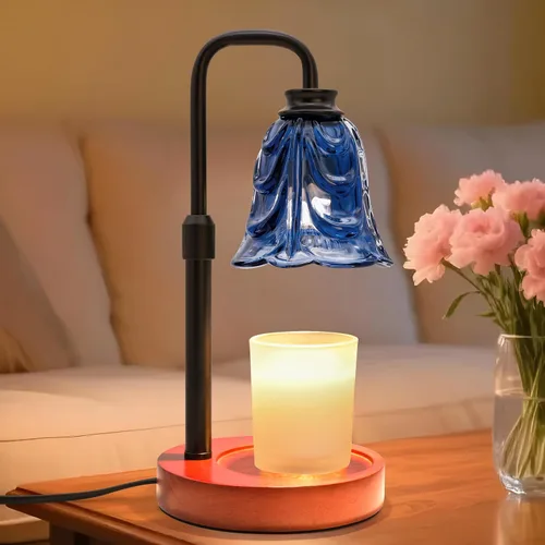 Vista 14 de XJZJY Lámpara calentadora de velas con regulador de temporizador, altura ajustable, calentador de cera de tulipán marrón, regalo de cumpleaños