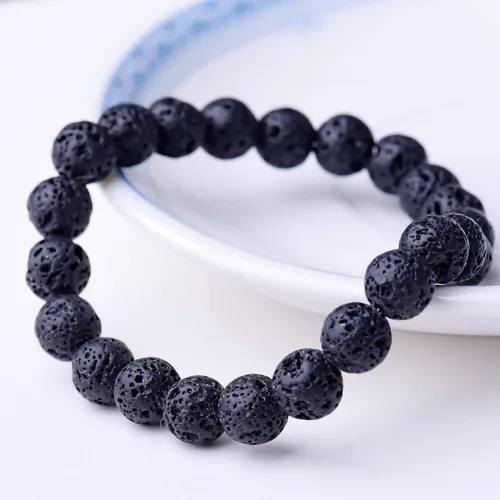 Vista 6 de WRCXSTONE - Pulsera elástica de cuentas de cristal curativo de 8mm.