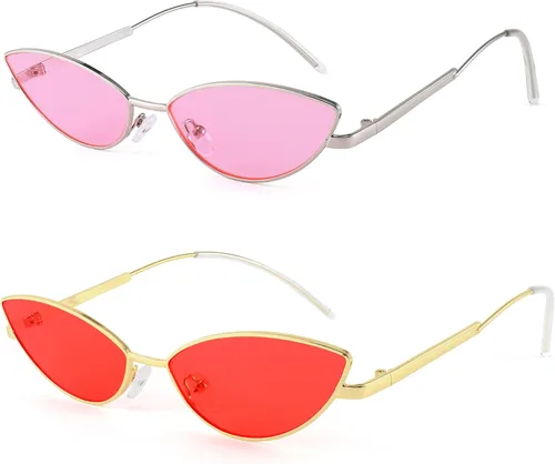 Vista 26 de FEISEDY Gafas de sol de diseñador de moda Retro pequeños pétalos forma arco templo diseño B2298
