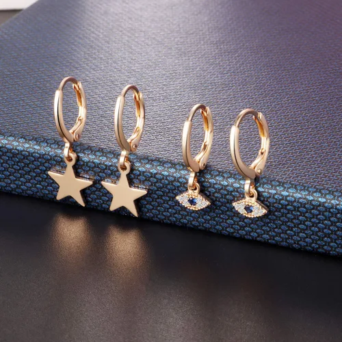 Vista 5 de 91012 Pairs Mini Hoop Earrings with Multi-style Charm Dangling for Women and Girls