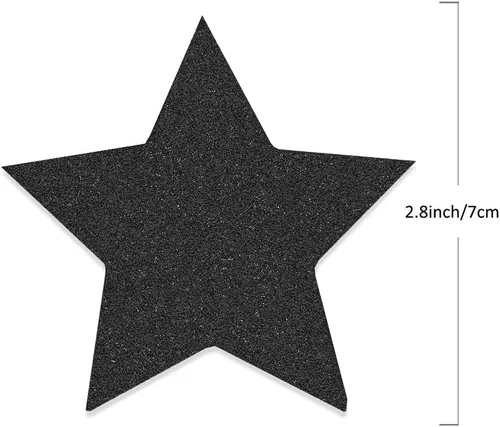 Vista 3 de Guirnalda colgante de estrella negra con purpurina, pancarta de papel brillante para decoración de pared del hogar, fiesta temática de Halloween