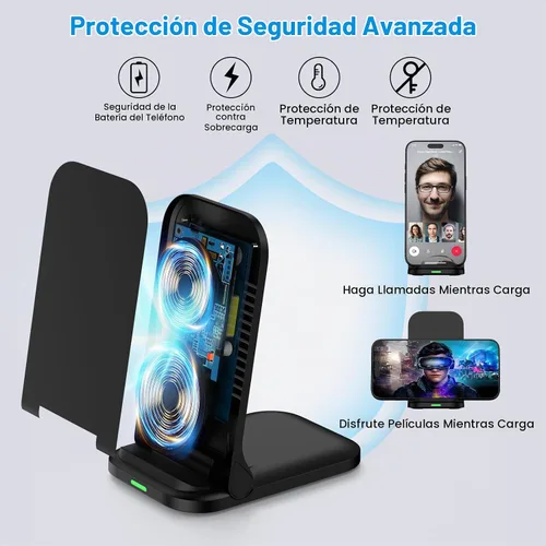 Vista 6 de Base de carga inalámbrica plegable Samsung de carga rápida para Samsung Galaxy S25 Ultra S24 FE S23 S22 S21 S20 Z Flip7, estación de carga