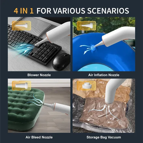 Vista 3 de Aspiradora portátil inalámbrica para automóvil, 5 en 1, mini aspiradora de mano inalámbrica con filtro HEPA, 2 modos de succión, potencia de succión