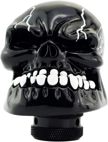 Vista 2 de Pomo para palanca de cambios automática con forma de calavera, color negro