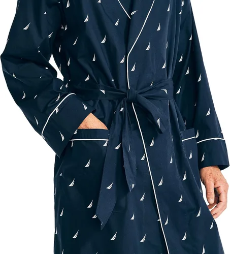 Vista 3 de Nautica - Bata de manga larga para hombre, ligera, 100% algodón