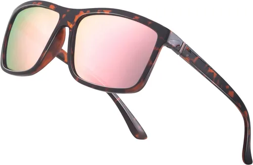 Vista 26 de Gafas de sol polarizadas deportivas para hombre, gafas de marco cuadrado NP1007 Marco A01 Matteblack/Lente gris