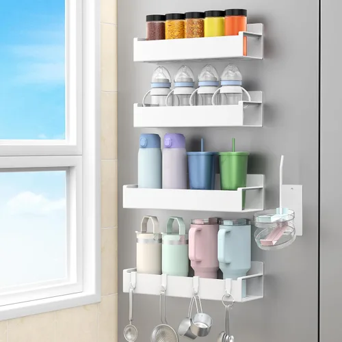 Vista 21 de HuggieGems Soporte Magnético para Botella de Agua para Refrigerador, Organizador de Portavasos para Stanley y Tumbler para Cocina, Paquete de 6