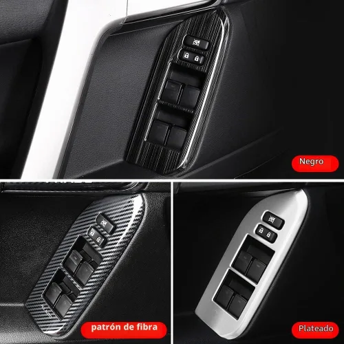 Vista 3 de Para Toyota Land Cruiser Prado 150 2010-2023 2020 2021 2022 Panel de control de botón de puerta interior Accesorios de modificación decorativa