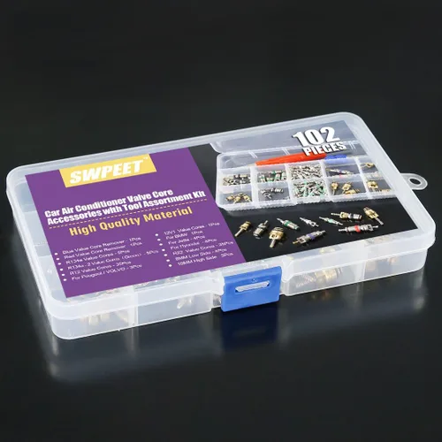 Vista 6 de Swpeet Kit de accesorios de núcleo de válvula de aire acondicionado, incluye surtido R12 R134a núcleo de válvula de refrigeración, núcleos