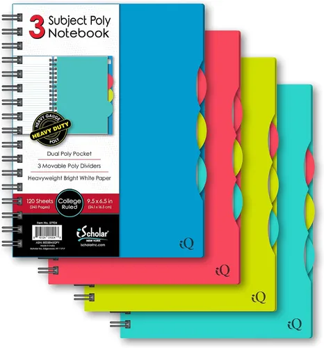 Vista 2 de Cuaderno iScholar iQ con doble anillado, con Poly Cover, Variados