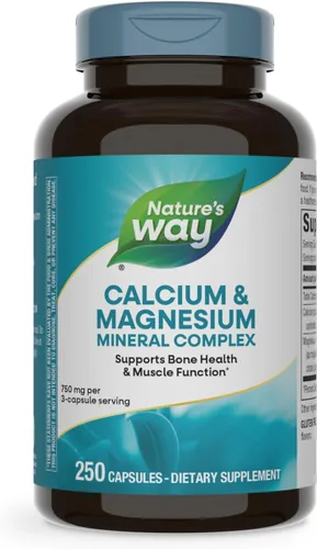Vista 8 de Nature's Way Complejo mineral de calcio y magnesio, apoya la salud ósea y la función muscular,* 750 mg por porción de 3 cápsulas, 100 cápsulas