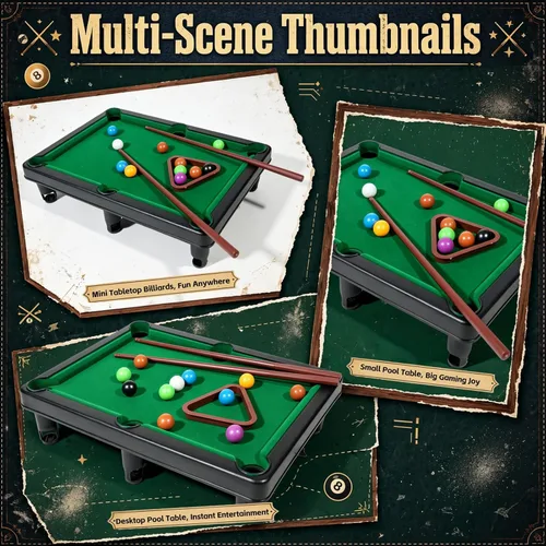 Vista 3 de Hiawbon Juego de mesa de billar mini mesa de billar