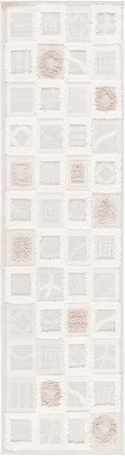 Vista 2 de SAFAVIEH Trends Collection - Alfombra para pasillo, 2 pies 2 pulgadas x 8 pies, color beige y marfil, diseño texturizado moderno, no desprende