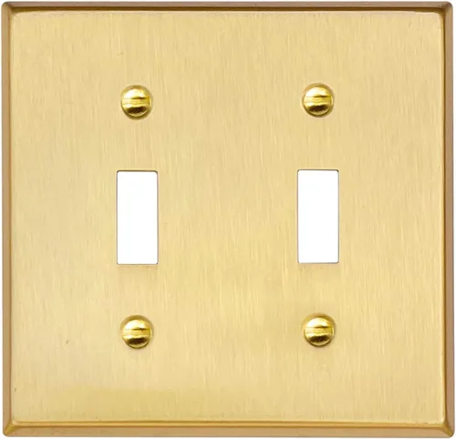 Vista 74 de Rio Salto BRASS Signature Collection MIDSIZE - Placa de pared de metal dorado para interruptor de luz o cubierta de tomacorriente, placa de pared