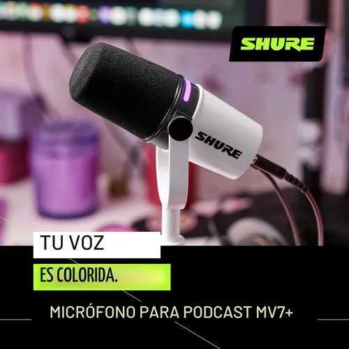 Vista 6 de Shure Micrófono dinámico MV7+ para podcast, certificado OBS, audio mejorado, panel LED, salidas USB-C y XLR, modo de nivel automático, filtro