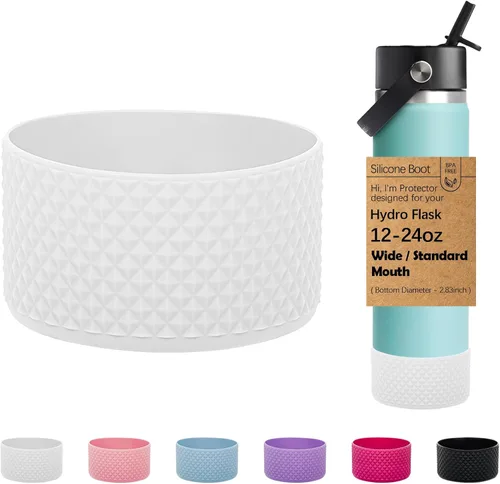 Vista 56 de WK IEASON Base protectora de silicona para botellas Hydro Flask de 12 a 24 onzas de ancho y boca estándar, funda antideslizante para accesorios de 2