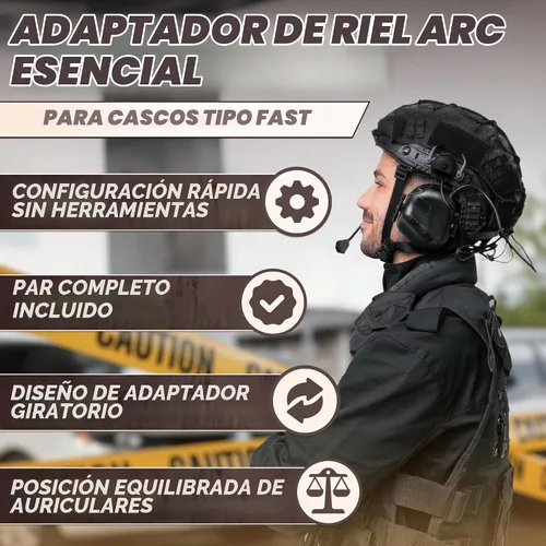 Vista 4 de Adaptador de riel ARC para auriculares tácticos – Compatible con Peltor Comtac II/III, Earmor M31/M32, Sordin – Se ajusta a cascos FAST, MICH, EXFIL