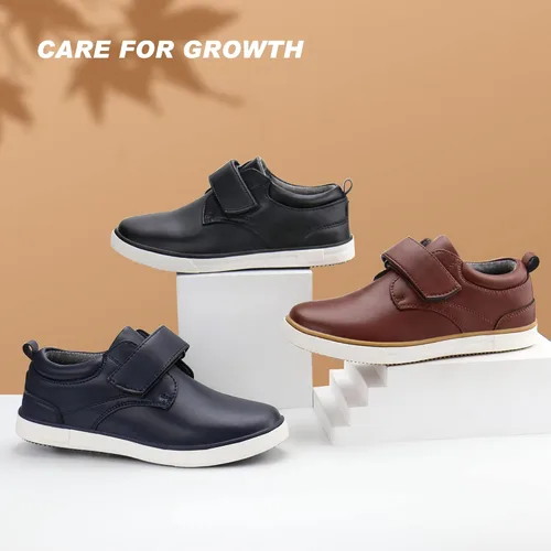 Vista 7 de firelli Mocasines para niños con gancho y lazo para uniforme escolar zapatos Oxford casuales