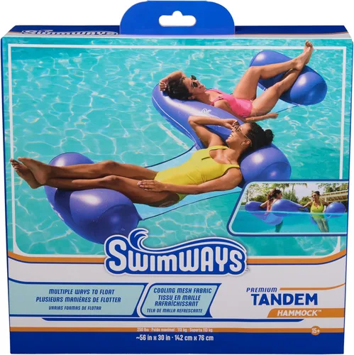 Vista 4 de SwimWays Spring Float Premium Hammock Pool Lounger, Inflatable Pool Floats Adult with Fast Inflation for Ages 15 & Up