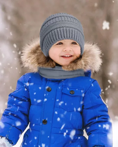 Vista 6 de Geyoga Gorro de invierno para niños y niñas, gorro de punto suave y cálido, 4 bufandas