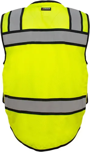 Vista 2 de SU350G Surveyors Clase 2 - Chaleco de seguridad con bolsillos para tablet y acolchado para el cuello, cumple con la norma ANSI/ISEA 107-2015, Verde