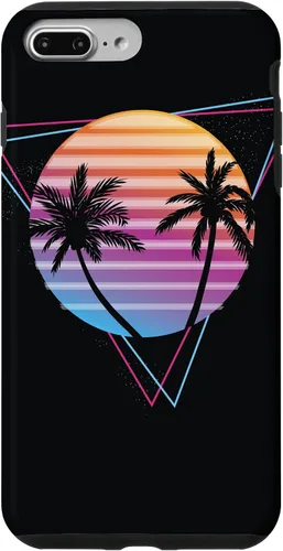 Vista 12 de Palm Sunset 80s Vibe Retrowave Synthwave Aesthetics - Carcasa para iPhone 16