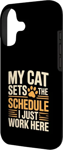 Vista 2 de My Cat Sets The Schedule Cat Humor Case for iPhone 17
