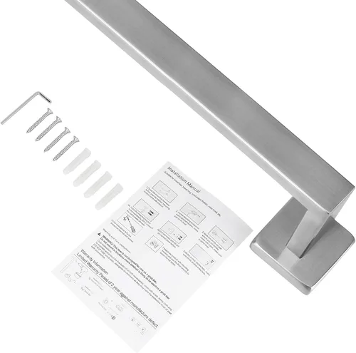Vista 9 de NearMoon Barra para Toallas, Accesorios de Baño de Acero Inoxidable Cuadrado Engrosado Premium, Estante para Toallas de Ducha para Baño, Soporte