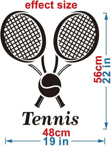 Vista 2 de Adhesivo de pared para jugador de tenis, diseño moderno de silueta deportiva para adolescentes, atletas o fanáticos, decoración única de PVC
