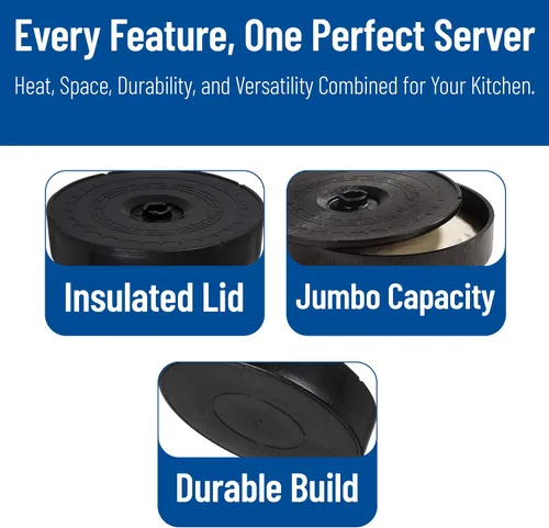 Vista 5 de Carlisle FoodService Products Servidor de tortilla Jumbo con tapa aislada para cocinas, restaurantes, catering, plástico, 12.75 x 2.625 pulgadas