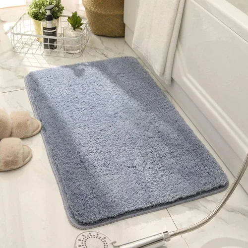 Vista 3 de Alfombra de baño antideslizante absorbente gruesa y suave de microfibra para el baño, alfombra de felpa acogedora, lavable a máquina, alfombra