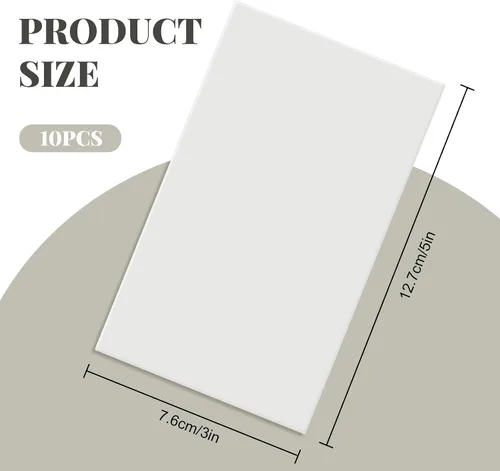 Vista 2 de Frienda Placa de pared de goma autoadhesiva de 5 x 3 pulgadas, placa de pared en blanco sin tornillos, cubierta de orificio de parche decorativa