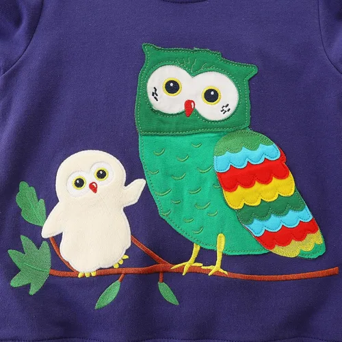 Vista 45 de Sudaderas para niñas pequeñas, cuello redondo, sin botones, de manga larga, para invierno, casual, ropa 2T-7T, Dinosaurio