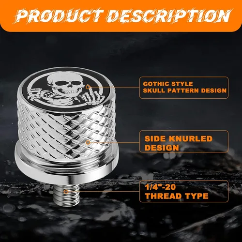 Vista 6 de Kit de tornillos y tuercas de acero inoxidable cromado para guardabarros trasero de 1/4"-20 roscas de montaje rápido compatible con Harley Touring