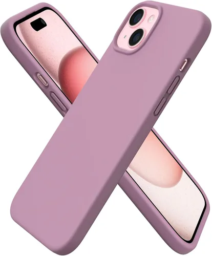 Vista 15 de ORNARTO Funda compatible con iPhone 15 Plus de 6.7 pulgadas, silicona líquida delgada de 3 capas cubierta completa de goma de gel suave, funda