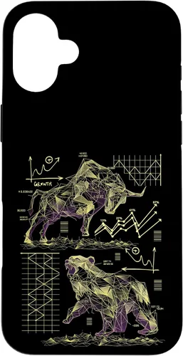 Vista 23 de Shareholder Stock Market Bull vs Bear Stock Trader Case for iPhone 17