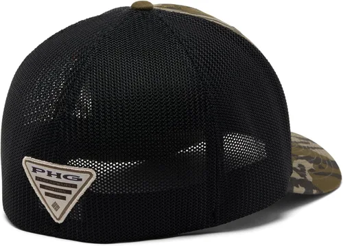 Vista 2 de Columbia Gorra unisex de malla de camuflaje PHG Signo Mossy Oak Bottomland/Negro/Phg