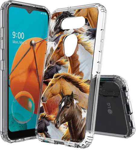 Vista 20 de Compatible con LG Aristo 5, funda transparente impresa, a prueba de golpes, arañazos, compatible con LG Phoenix 5/Fortune 3/Tribute Monarch/Risio 4