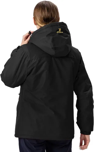 Vista 3 de Rdruko Chaqueta de esquí impermeable para mujer, resistente al viento, para snowboard, trabajo, para uso en invierno
