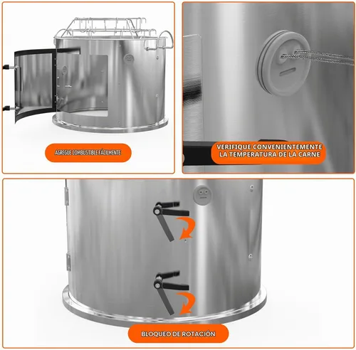 Vista 3 de onlyfire Kit de fumar para parrilla para colgar costillas para hervidor