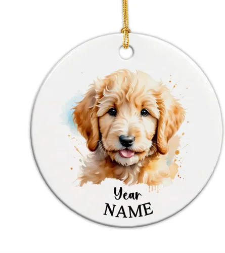 Vista 15 de Adorno de Navidad personalizado para perro Airedale, adorno de cerámica para hombres y mujeres, adornos de cerámica personalizados para perros
