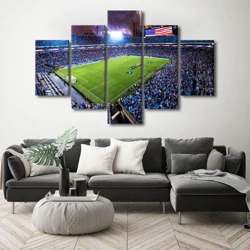 Vista 96 de TUMOVO Allegiant Stadium Arte de Lienzo para Pared de Sala de Estar Equipo de Fútbol Americano Pintura Moderna Nevada Las Vegas Cuadro Deportivo