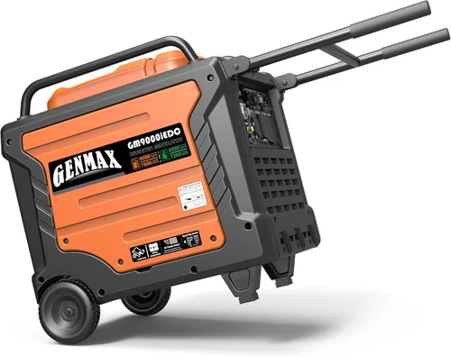 Vista 6 de GENMAX Generador portátil, motor portátil de combustible dual súper silencioso de 9000 W con capacidad paralela, arranque remoto/eléctrico, ideal